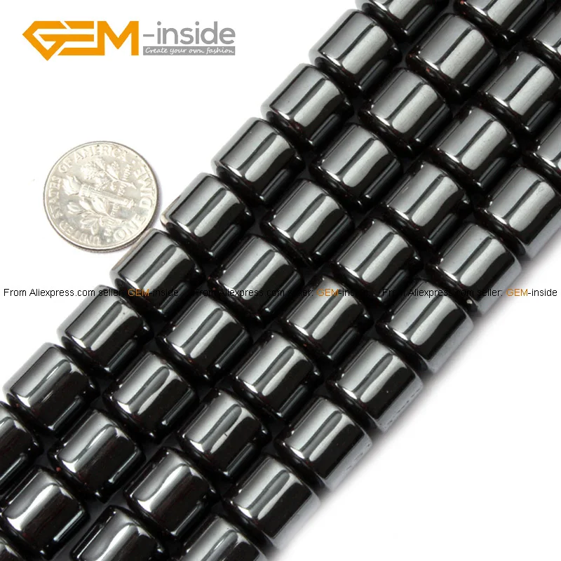 

Gem-inside Black Hematite Beads Drum Column Barrel Shape Healing Stone Beads For Jewelry Making 4-12mm 15'' DIY Jewellery