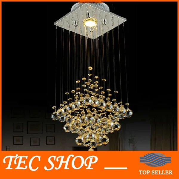 

Best Price Modern Crystal Lamp Hanging Wire Ceiling Lights LED Crystal Lights Stair Lamp Restaurants Bedroom Hallway Lamp