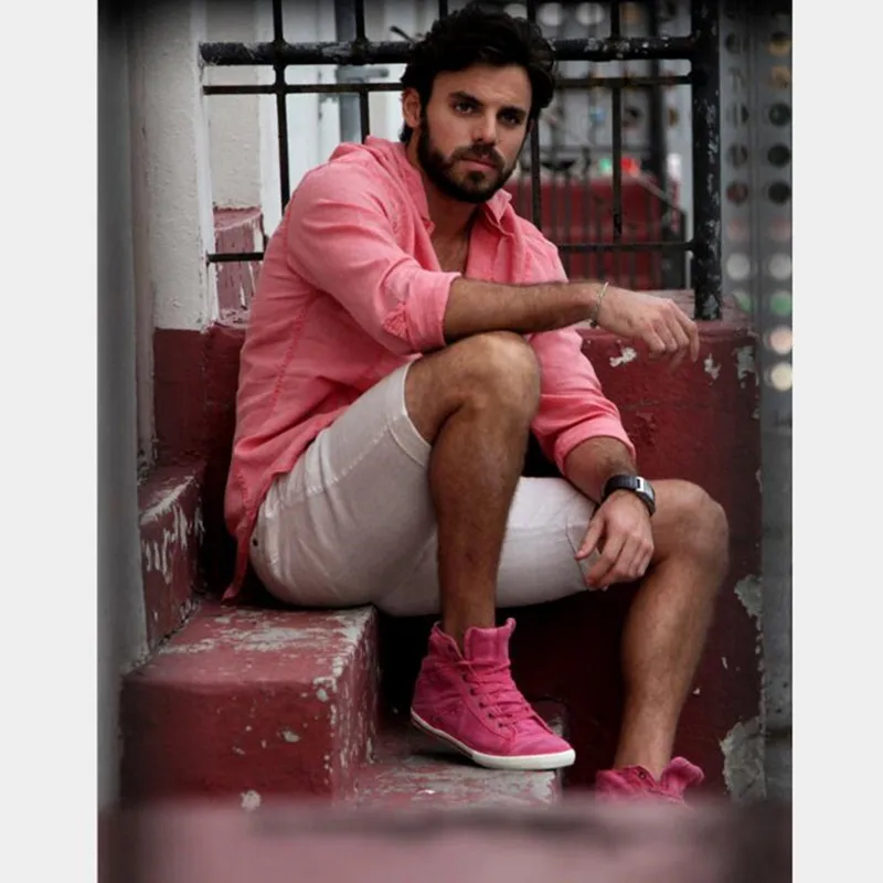 

Men's Casual Blouse Cotton Linen Shirt Loose Tops Short Sleeve Tee Shirt M-3XL Spring Autumn Summer Casual Handsome Men Shirt