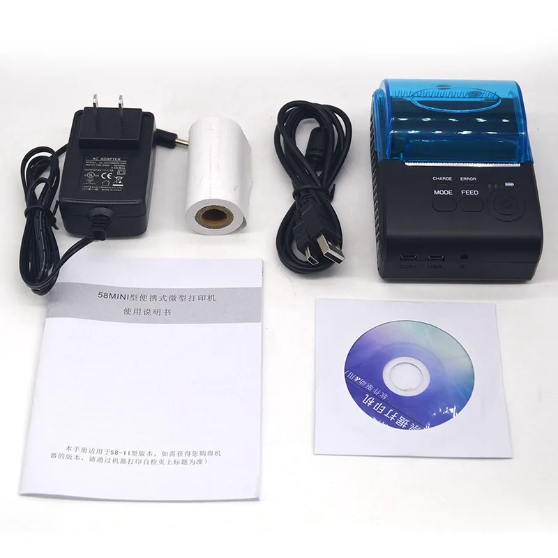 ZJiang POS 5805LN портативный мини 58 мм термальный принтер от 1 до 8 Bluetooth беспроводной qr