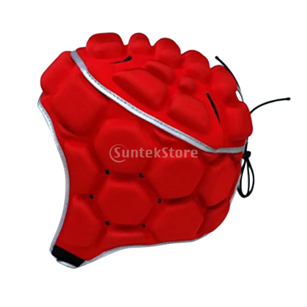 Adult Men's Professional Adjustable EVA Padded Soccer Football Helmet Rugby Goalkeeper Head Guard Protector Hat Gear Equipment