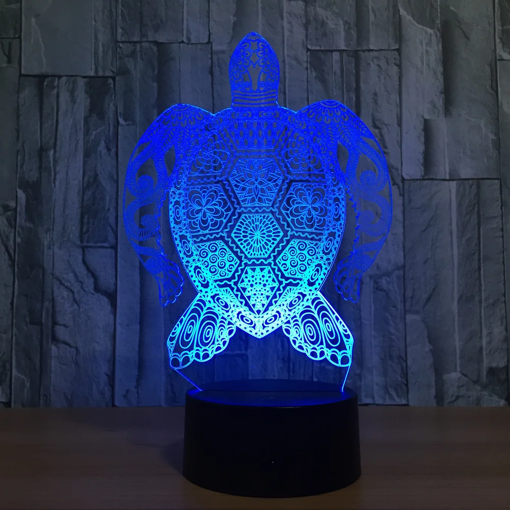  Sea Turtles 3D Lamp LED Touch Light Colorful Animal Lamp Birthday Party Decoration Figurines Table  - 32829224191