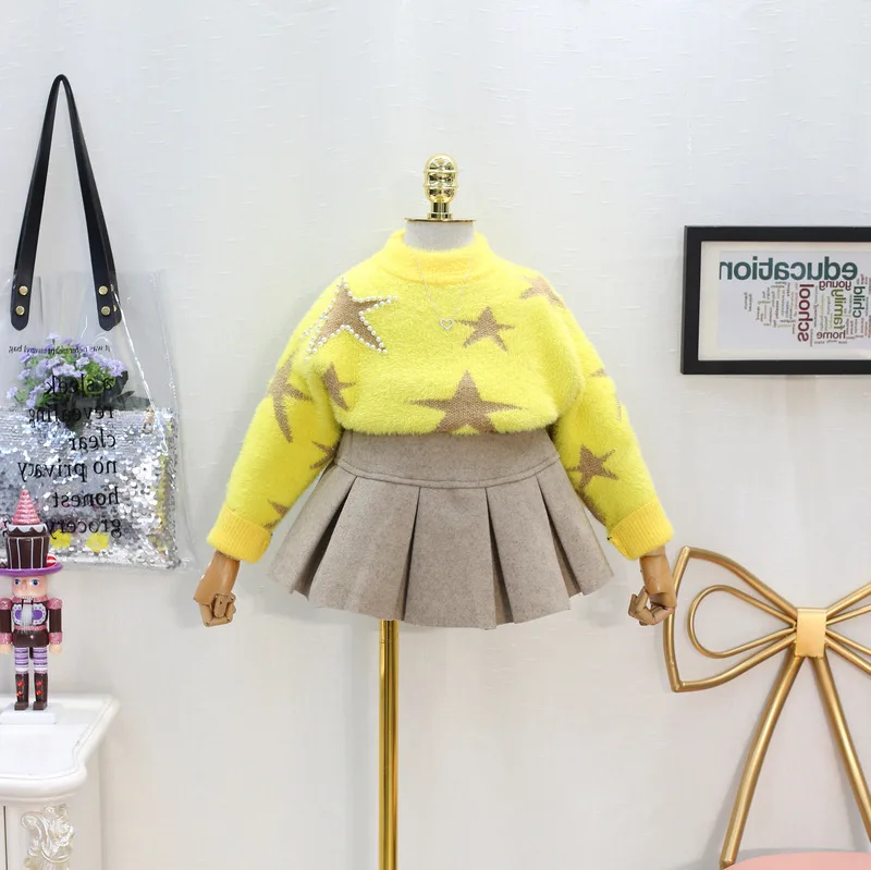 Зимняя модная плиссированная юбка для девочек; коллекция года; плотные универсальные Юбки принцессы для маленьких девочек; одежда для малышей