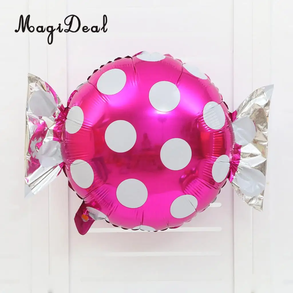 MagiDeal 5pcs Lovely Stripes Dots Sweet Candy Shape Aluminium Film Balloon Wedding Birthday Party Decor Kids Toy