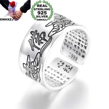 

OMHXZJ Wholesale European Fashion Woman Man Party Wedding Gift Chinese Famous Words Engraved Open Taiyin Ring RR254