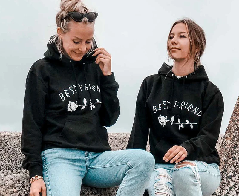 Mejor Amigo sudaderas con capucha mujeres amigos Show sudadera regalo para amigo Tumblr pulóver polar Harajuku Otoño ropa|Sudaderas con capucha y sudaderas| - AliExpress