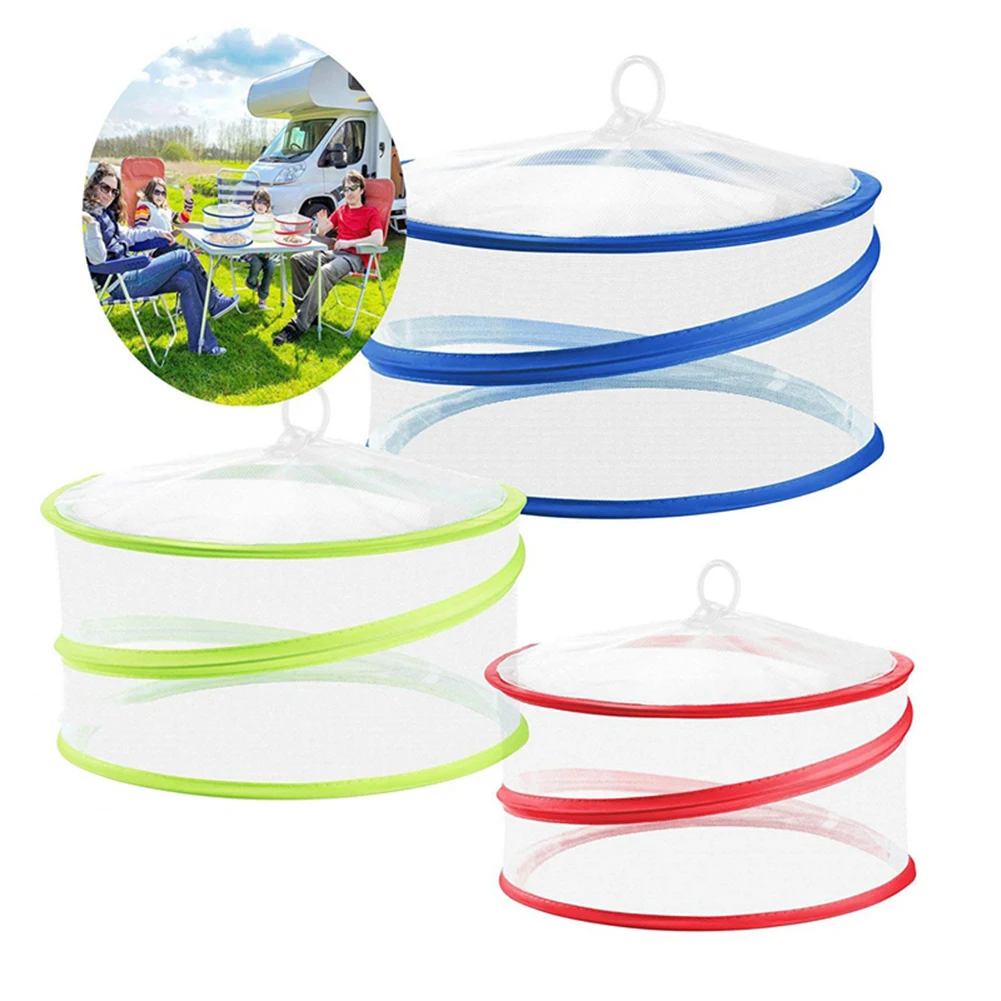 

3 Pcs Dust Covers Set Food Protector Insect-proof Mosquito Encasement Outdoor Collapsible Storage Round Shape Insect Prevention