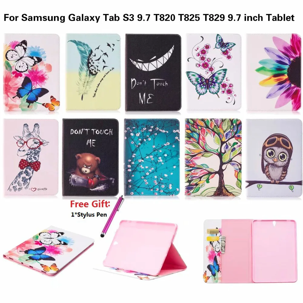 Чехол для Samsung Galaxy Tab S3 9 7 T820 T825 T829 дюйма подставка планшета + стилус | Компьютеры и