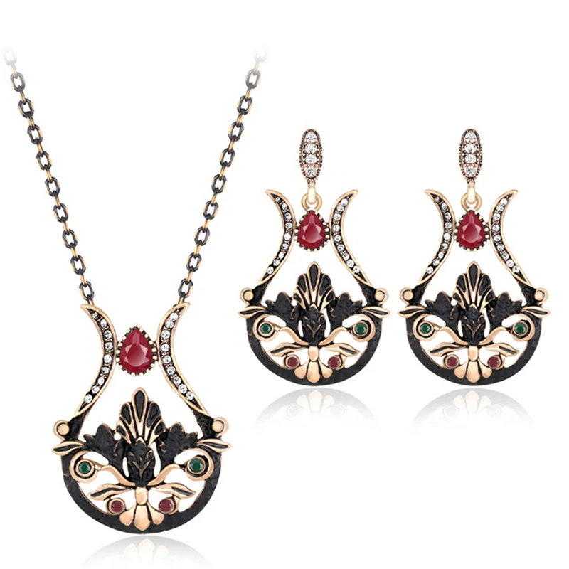 Fashion Flower Jewelry Sets Pendant Necklace Earrings Set Hot Gift For Women