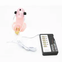 .New Coming Sex Games Electro Shock Penis Ring Cage Electric Cock Cage Sex Toys For Men