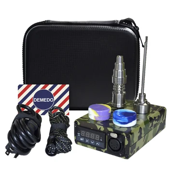 

Enail Electric Dab E Quartz Nail With Titanium Dnail Kit Carb Cap 16mm Dabber PID Temperature Control Silicone Pad Camo green
