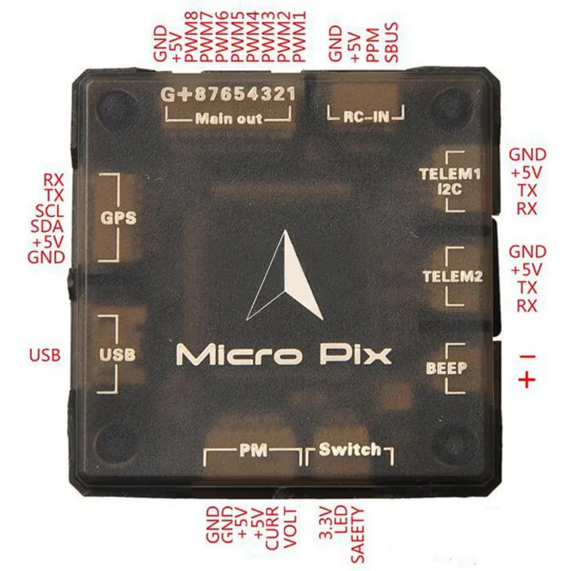 Горячая новинка мини микропикс 32 бит Pixhawk 2.4.6 PX4 Контроллер полета с Pwm в PPM преобразователь сигнала зуммер чехол