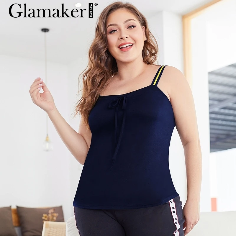 Glamaker сексуальный трикотажный летний клубный кроп-Топ для женщин размера плюс с открытой спиной топики женские элегантные фитнес повседневные пляжные майки