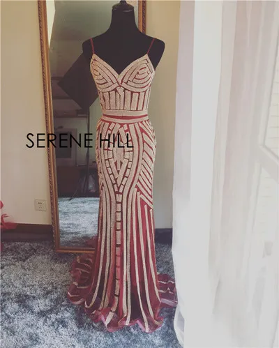 Robe De Soiree бриллиантовое вечернее платье телесного цвета, серые, серебристые вечерние платья, официальное длинное вечернее платье размера плюс LA6002 - Цвет: winegold