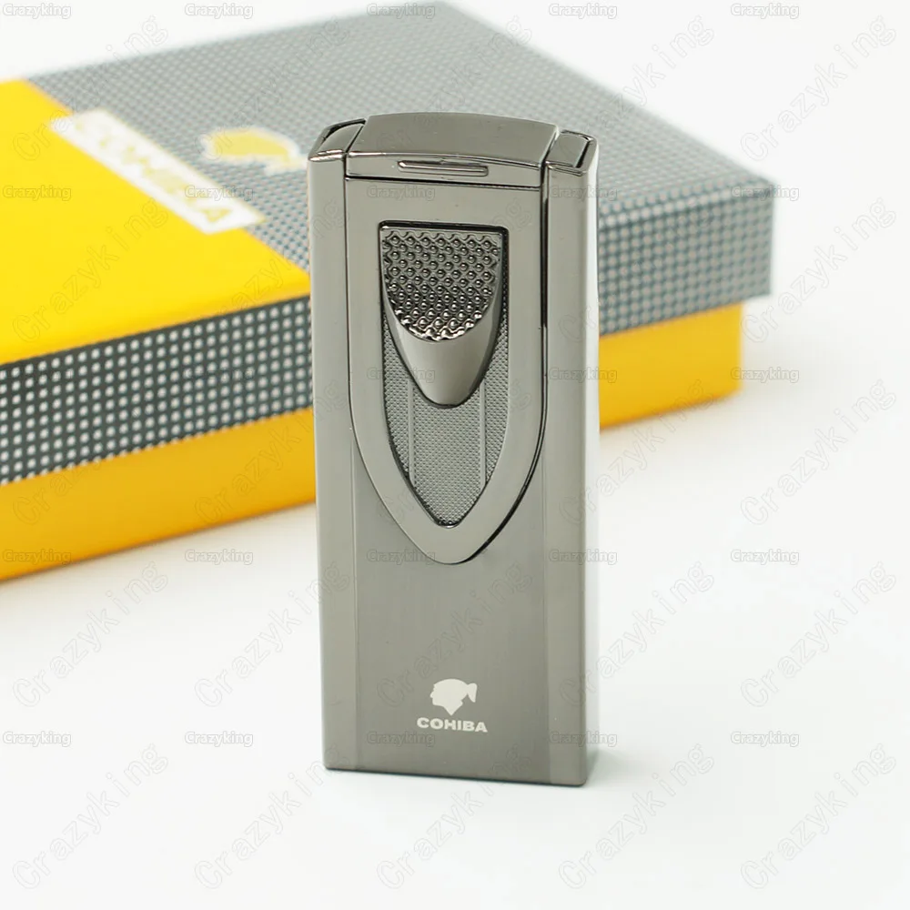 Cohiba Metal Gas Butane 2 Torch Jet Flame Cigar Lighter With Punch Cigarette Windproof Lighters Gift Box | Дом и сад
