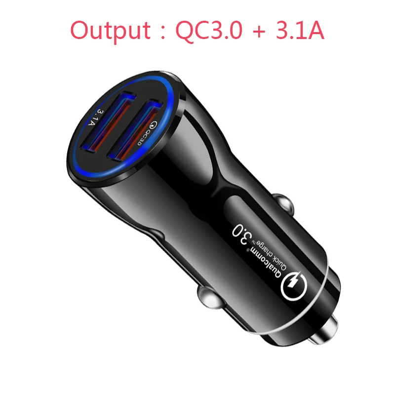 USB Car Charger Quick Charge 3.0 for iPhone X Samsung S10 Xiaomi Mi 9 Mobile Phone Fast Charging Car Charger QC 3.0 Car-Charger - Тип штекера: D