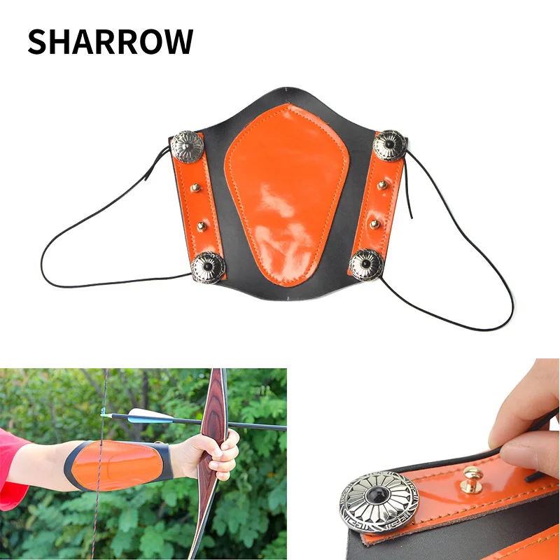 

1pc Thickened Cowhide Arm Guard Elasticity Adjustable Professional Archery Arm Safety Protective Gear