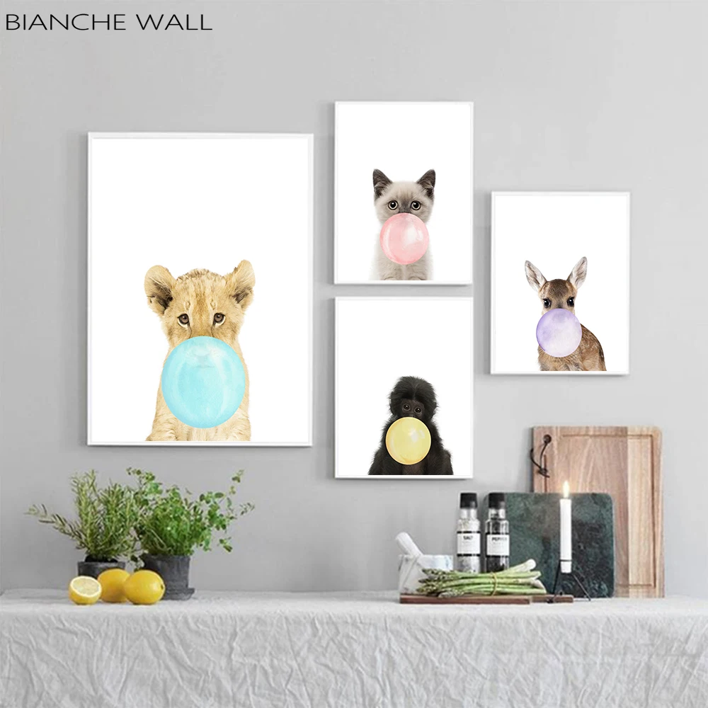 

BIANCHE WALL Baby Animal Zebra Girafe Canvas Poster Nursery Wall Art Print Painting Nordic Picture Children Bedroom Decoration