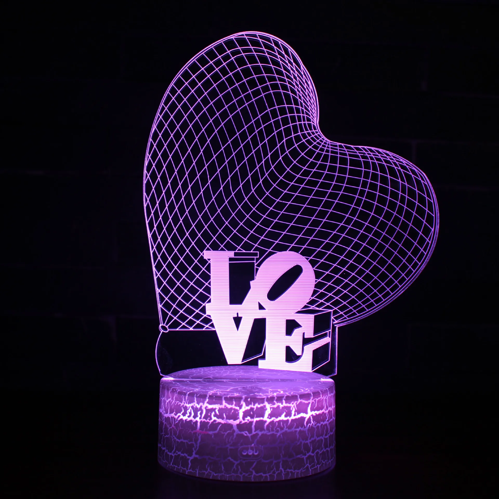 

Прикроватные 3d светильники Love, креативные подарочные светильники на белой основе с изменением 7 цветов, 3d рождественские украшения, подарочные настольные светильники