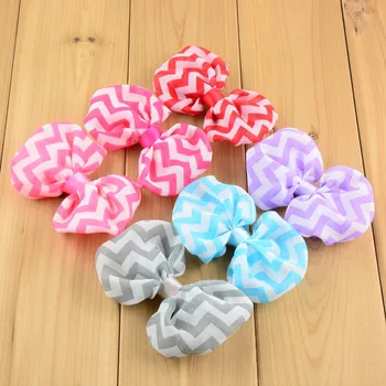 

500pcs/lot Handmade Chiffon Striped Chevron Bow DIY Headwear Accessories
