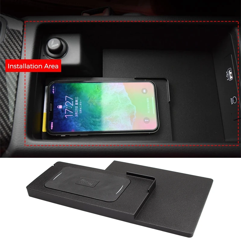 Car Qi Wireless Phone Charging Pad Module for A4L B9 A5 A6 C7 A7- Fast Charging Case Plate Central Console Storage Bo