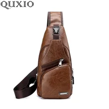 Тренд ретро новая мужская сумка на плечо Повседневная сумка с зарядкой Спортивная usb нагрудная сумка деловая сумка мужская кожаная сумка CZ13