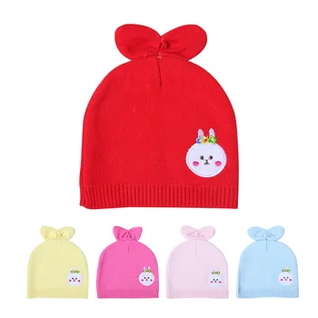 

Rabbit Ears Baby Hat For Newborn Cartoon Pattern Solid Beanie Cotton Crochet Girls Hat Autumn Baby Tire Hat Baby Boys Clothing