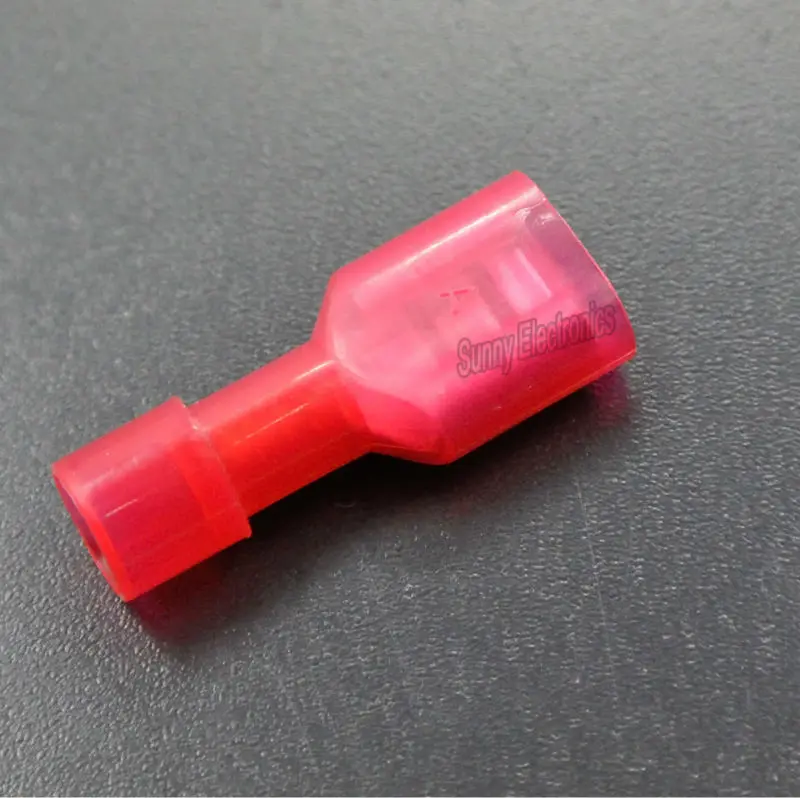 MALE AND FEMALE FULLY INSULATED TERMINAL 22-18 GAUGE 100 PCS RED