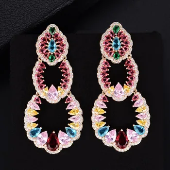 

GODKI 60mm Luxury Water Drop Full Mirco Cubic Zirconia Setting Wedding Women Bridal Party Everyday Earring Fashion High Jewelry