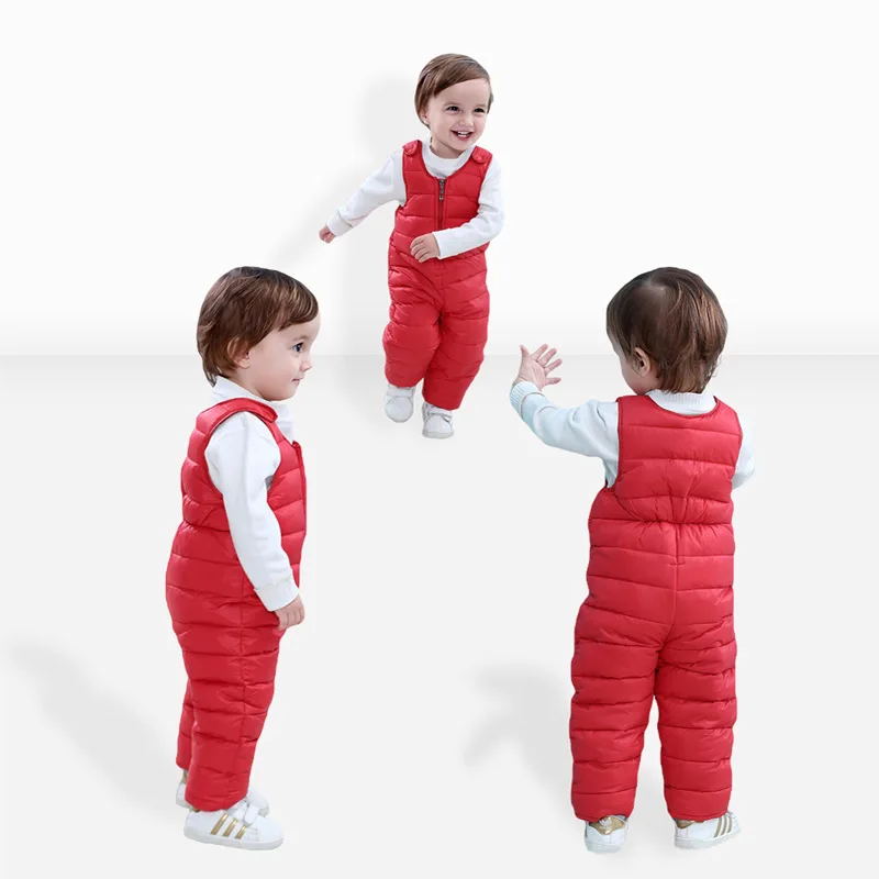 

Bib Pants For Kids Jumpsuit Pants Down Cotton Clothing Winter Children Down Cotton Bib Pants Thick Warm Vest