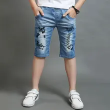 Новое поступление, летние джинсы для новорожденных мальчиков короткие штаны детская одежда модные джинсовые шорты для мальчиков 4, 6, 8, 10, 12, 13 лет