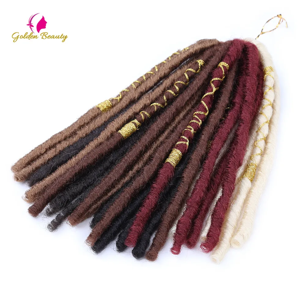 

Golden Beauty 12" Soft Dreadlocks Crochet Braids Hair With color Line Goddess Faux Locs Synthetic Braiding Hair Extensions