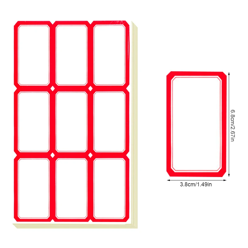 70 шт. офисная наклейка стикеры s канцелярская этикетка красный/синий прямоугольник самоклеющиеся рукописные этикетки пустой стикеры
