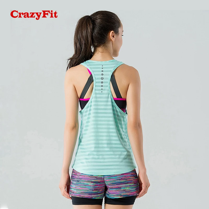 Женский сетчатый топ майка CrazyFit быстросохнущая спортивная рубашка для фитнеса