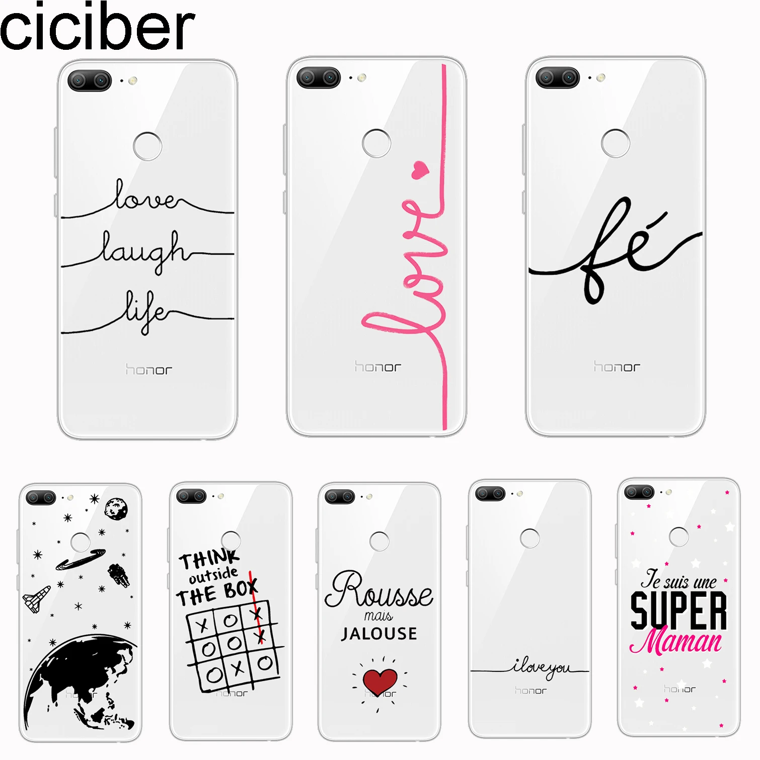 

ciciber Cover For Huawei Honor 10 9 8 Pro Lite X C Play Phone Case For Y9 Y7 Y6 Y5 Prime Pro 2017 2018 2019 TPU French Love Amor