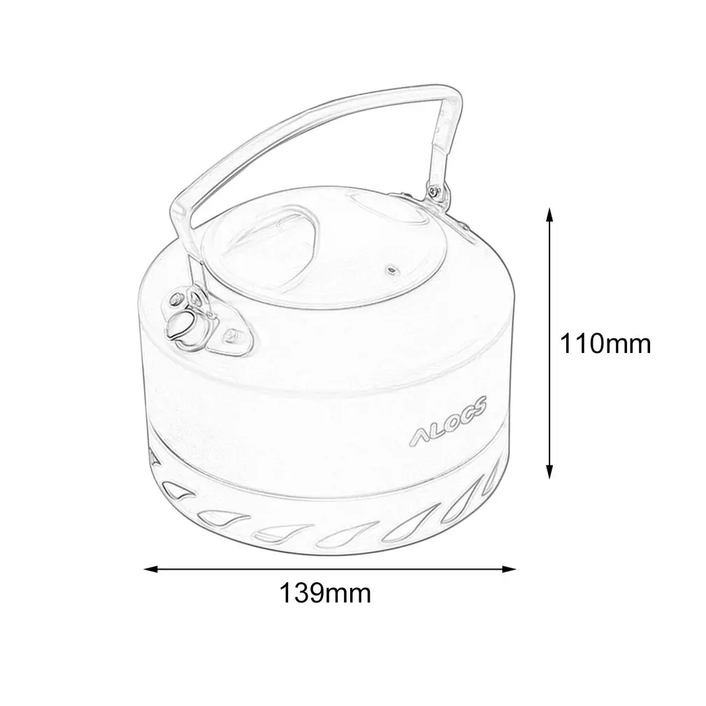 ALOCS CW-K07-0.9L Ultra-luz que acampa hervidor tetera de acumulación de calor de aluminio senderismo cocinar establecido para al aire libre hervidor de agua