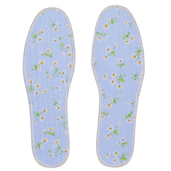 

Deodorization Insoles Unisex Comfortable Breathable Cloth Insoles For The Feet Summer Fashion Floral Print Hard-Wearing Pad