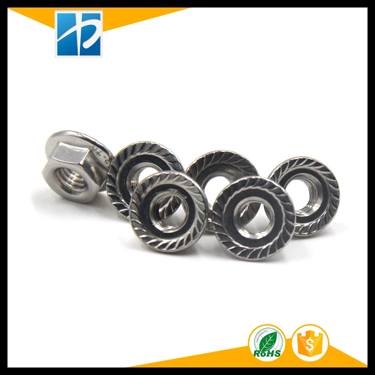 

Free Shipping!!M6 DIN6923 Stainless Steel A2 Flange Hex Nuts,Metric,10pcs