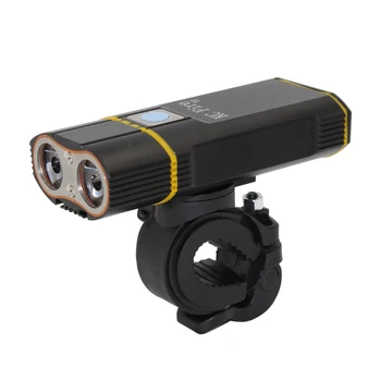 

USB Rechargeable 2 x XM-L2 2400LM LED Flashlight Bicycle Head Light Torch Front Bike Light Lamp Use 2 18650 Li-ion battery