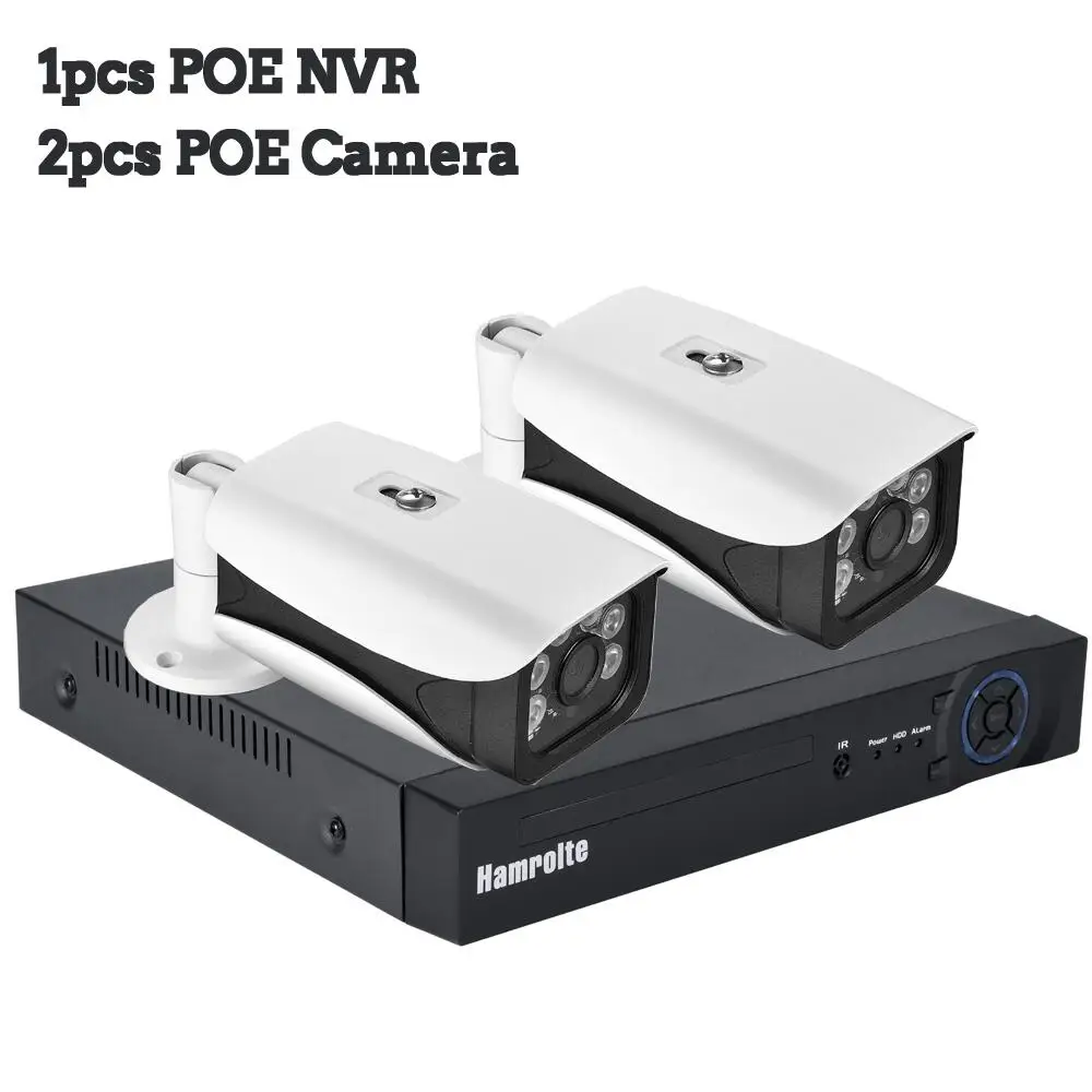 Hamrolte 5MP POE NVR система 4CH H.265 POE NVR 5MP наружная POE камера ночного видения подключи и играй POE Система безопасности удаленный доступ - Цвет: Фиолетовый