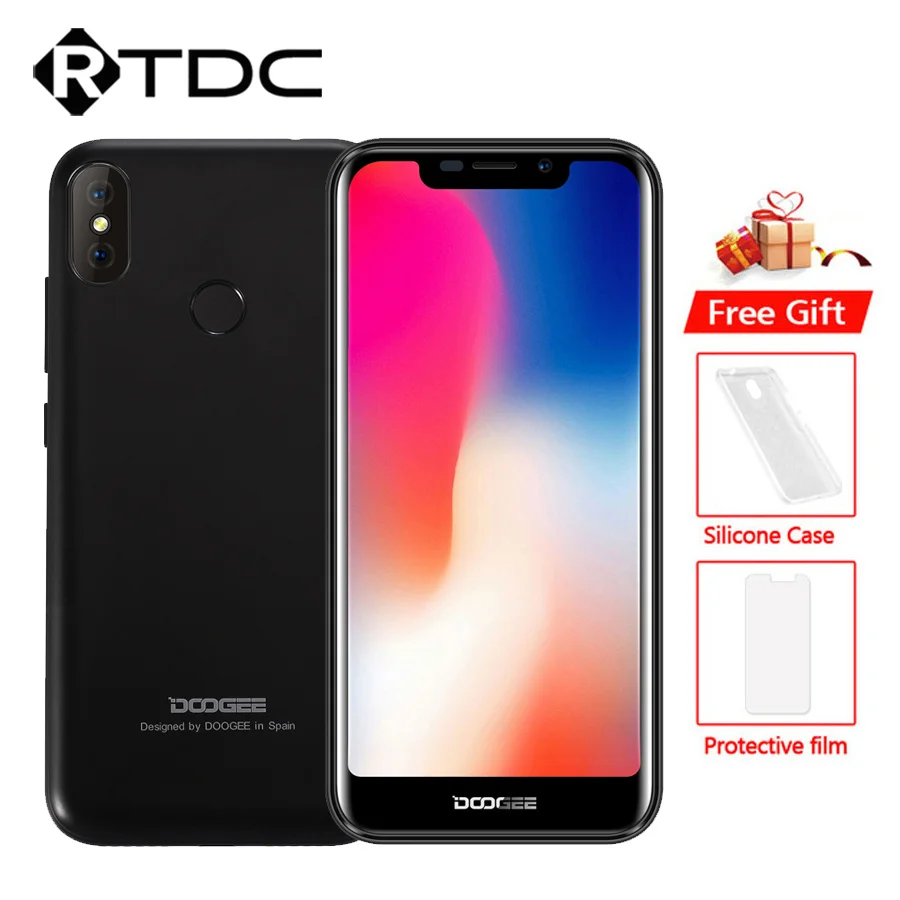 DOOGEE X70 Android 8 1 5 'ཏ:9 мобильный телефон отпечаток пальца разблокировка лица MTK6737 2