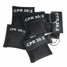 100 X маска для искусственного дыхания брелок защитный экран CPR Frist Aid CPR 30: 2 тренировочный черный