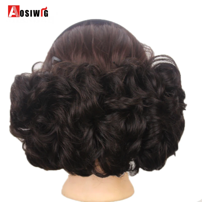 

AOSIWIG Short Curly Chignons Hair Tail Synthetic Fake Hairpieces Clip In Hair Extensions Women Hairstyles