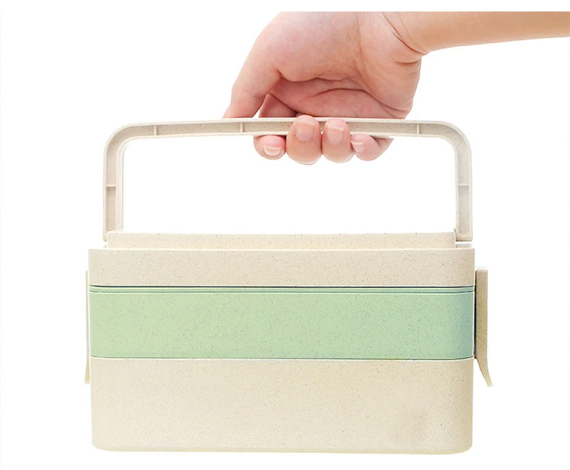 TUUTH Wheat Straw Lunch Box 2 3 Layer Microwave Bento Boxes Dinnerware Food Storage Container Food box B4