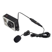 3.5mm Jack clip activo MIC micrófono audio mini USB Cable adaptador para gopro hero 3 3 + 4 Cámara Accesorios