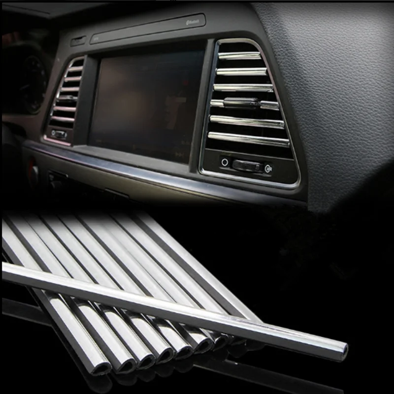 

Car styling U Shaped DIY Air Vent Grille Decoration Strip for SsangYong Actyon Turismo Rodius Rexton Korando Kyron Musso Sports