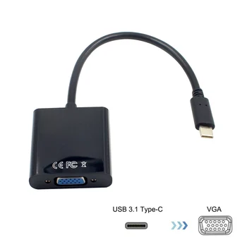 

USB 3.1 Type C USB-C to VGA HD Adapter Cable for Macbook Chromebook Pixel Laptop HJ55