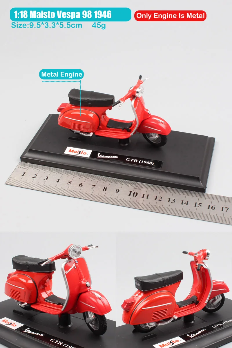 1:18 весы piaggio vespa скутер 98 PK 125 GTR P150X 300 MP5 Primavera GTS мото rcycle мото велосипед литые автомобили игрушки модель детей