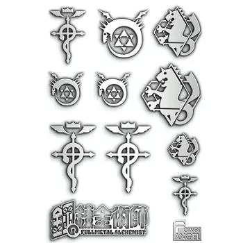 

11pcs/set Anime Fullmetal Alchemist Stickers For Phone Laptop Car Fridge Decal Sticker Luxury 3D Metal Toy Sticker