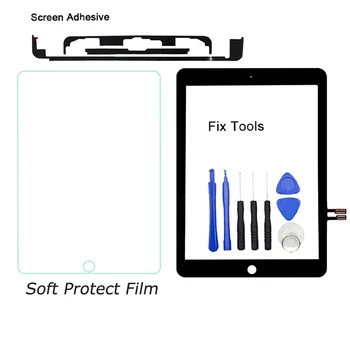 

1Pcs Digitizer Touch Screen Outer Panel For iPad 9.7 (2018 Version) Front Glass A1893 A1954 +soft film+Tools+Sticker